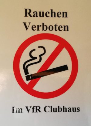Rauchverbot im Vereinshaus